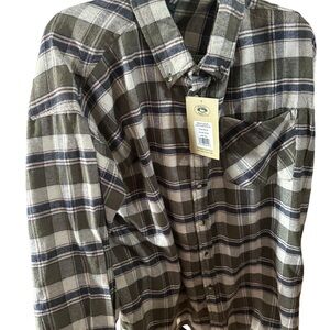 Stillwater supply company men’s flannel long shirt olive 2XL NWT